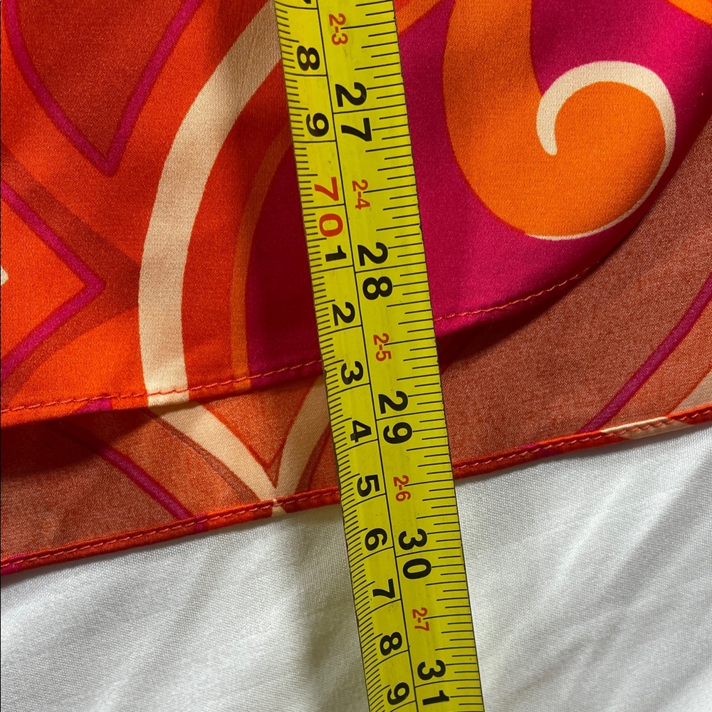 Rachel Zoe Orange & Fuchsia Geometric Silk Tunic - Picture 8 of 9